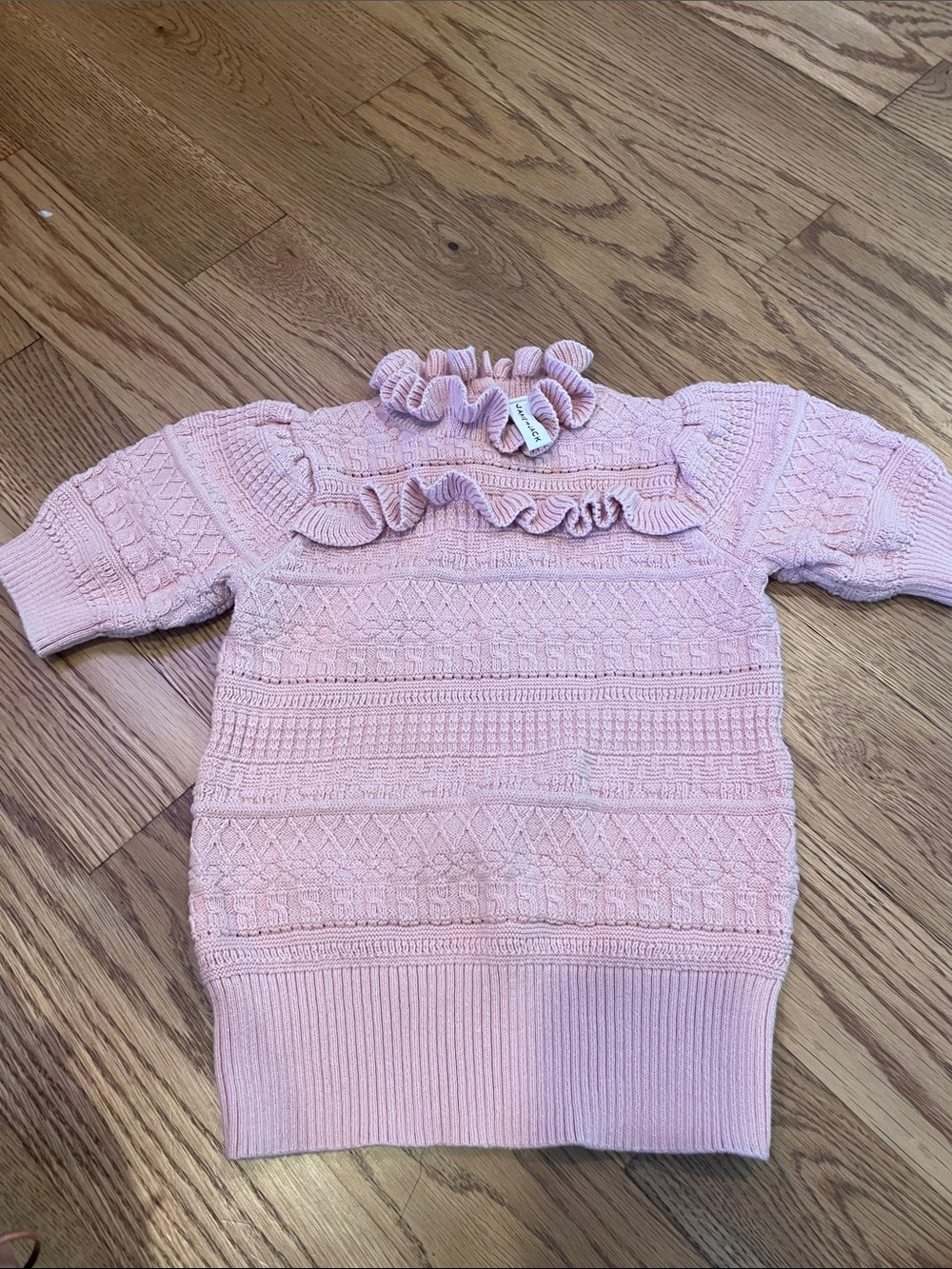 Janie and Jack Pink Ruffle Knit Sweater Top